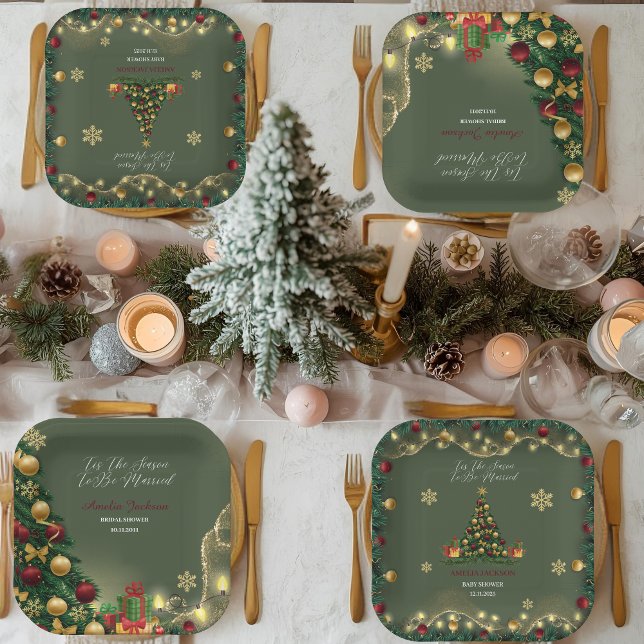 Tis the Season to be Married Bridal Shower  Paper Plate (Creator Uploaded)