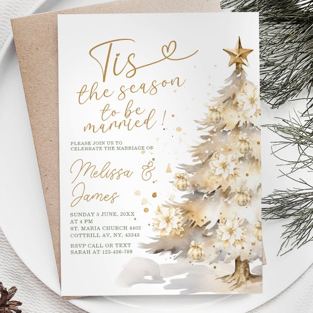 Tis the Season to be Married Christmas Wedding Invitation (Creator Uploaded)