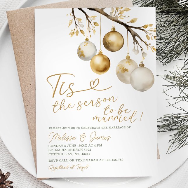 Tis the Season to be Married Christmas Wedding Invitation (Creator Uploaded)