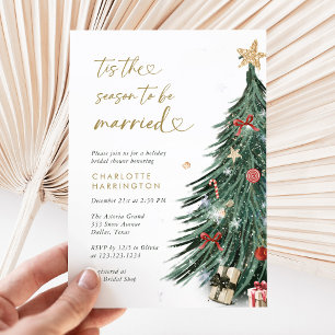 Tis The Season To Be Married Holiday Bridal Shower Invitation