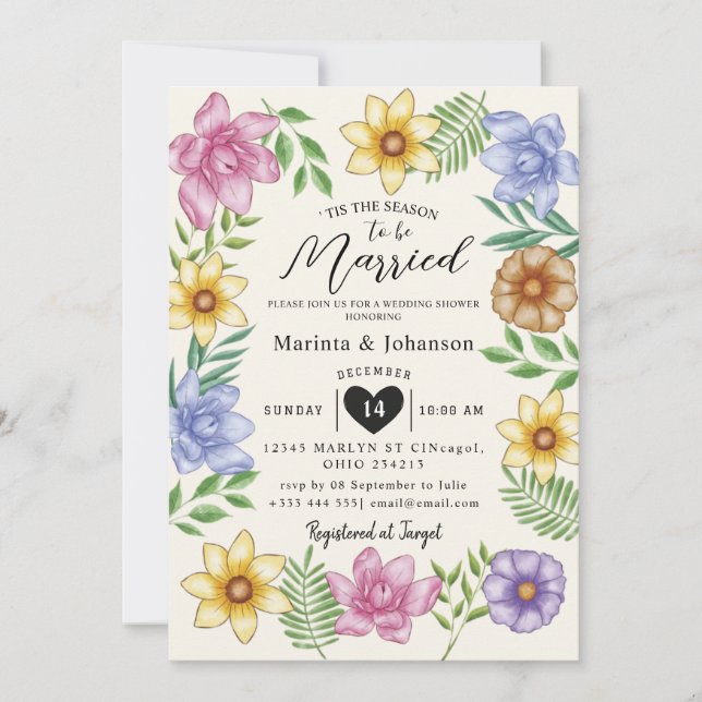 Tis the season to be married Invitation (Front)