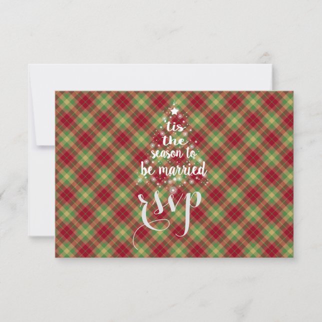 'Tis the season to be married Red Plaid RSVP (Front)