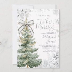 Tis the Season to be Married Silver Winter Wedding Invitation