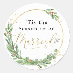 Tis the Season to be Married Wedding Envelope Seal
