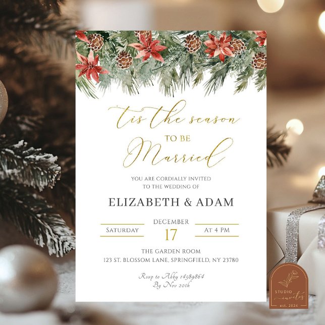 Tis The Season To Be Married Wedding Invitation (Creator Uploaded)