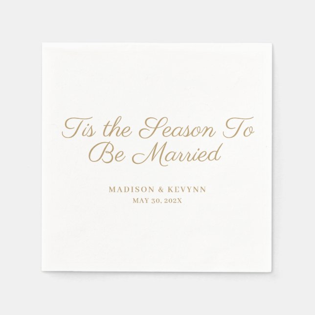 Tis the Season To Be Married | Wedding Napkins (Front)