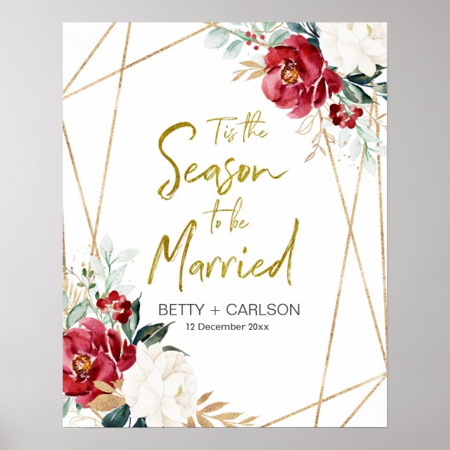 Tis The Season to Be Married Welcome Poster (Front)