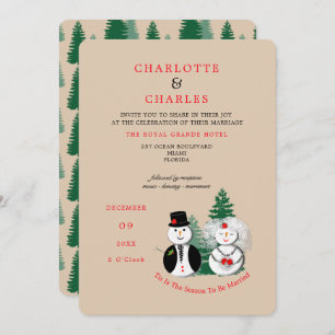 Tis The Season To Be Married Winter Cute Invitation