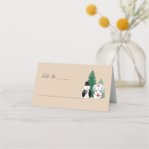 Tis The Season To Be Married Winter Cute Place Card