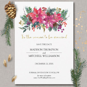 Tis The Season To Be Married Winter Pink Christmas Save The Date