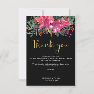 Tis The Season To Be Married Winter Pink Christmas Thank You Card