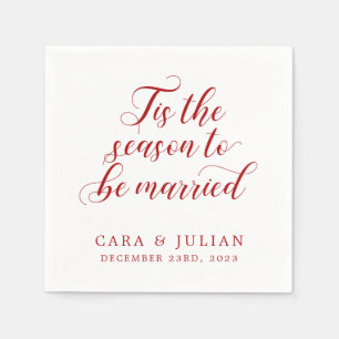 Tis The Season To Be Married Winter Wedding Napkin