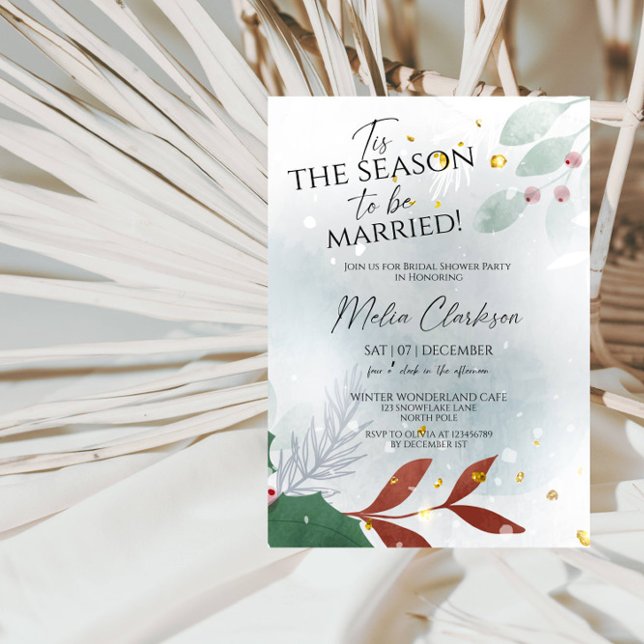 Tis the Season to Be Married Xmas Bridal Shower  Invitation (Creator Uploaded)