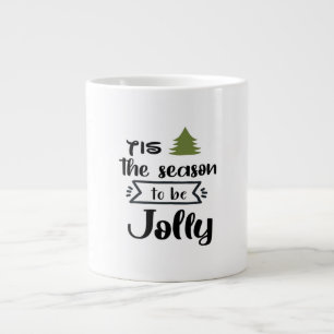 Tis The Season To Be New Year Celebration Minimal Large Coffee Mug