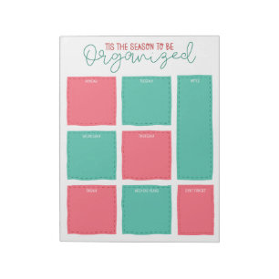 Tis the Season to be Organised Christmas Planner Notepad