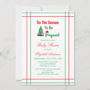 Tis The Season To Be Pregnant Baby Shower Invitation