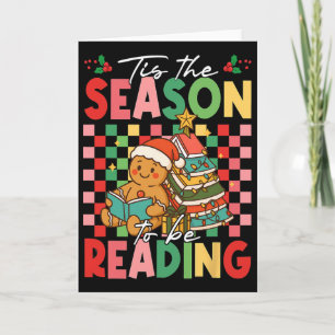 Tis The Season To Be Reading Teacher Christmas Gin Card
