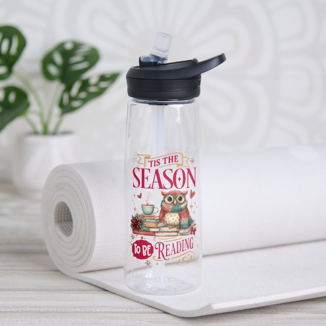 'Tis The Season to Be Reading  Water Bottle (Yoga (Rotated))