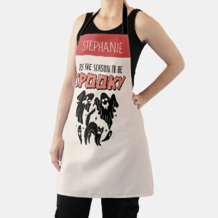 Tis the Season to be Spooky Creepy Halloween  Apron