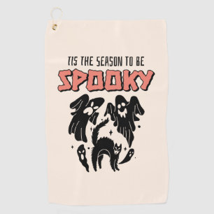 Tis the Season to be Spooky Creepy Halloween  Golf Towel