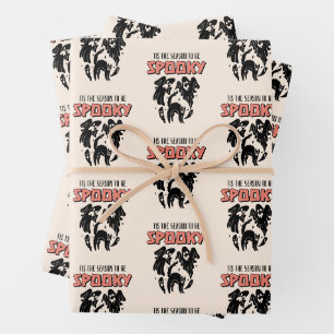 Tis the Season to be Spooky Creepy Halloween  Wrapping Paper Sheet