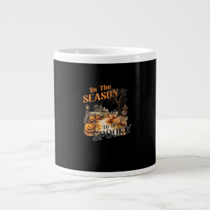 Tis The Season To Be Spooky Fall Halloween Retro C Large Coffee Mug