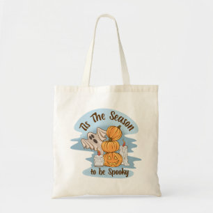 Tis The Season To Be Spooky Ghost Halloween Groovy Tote Bag