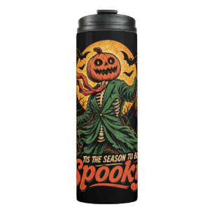 Tis The Season To Be Spooky Pumpkin Scarecrow Vint Thermal Tumbler
