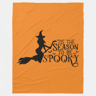 Tis The Season To Be Spooky Witch Fleece Blanket