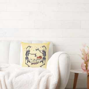 Tis' The Season to be Spooky Yellow Halloween Cushion
