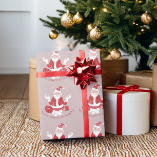 Tis The Season To Breathe Yoga Santa Wrapping Paper