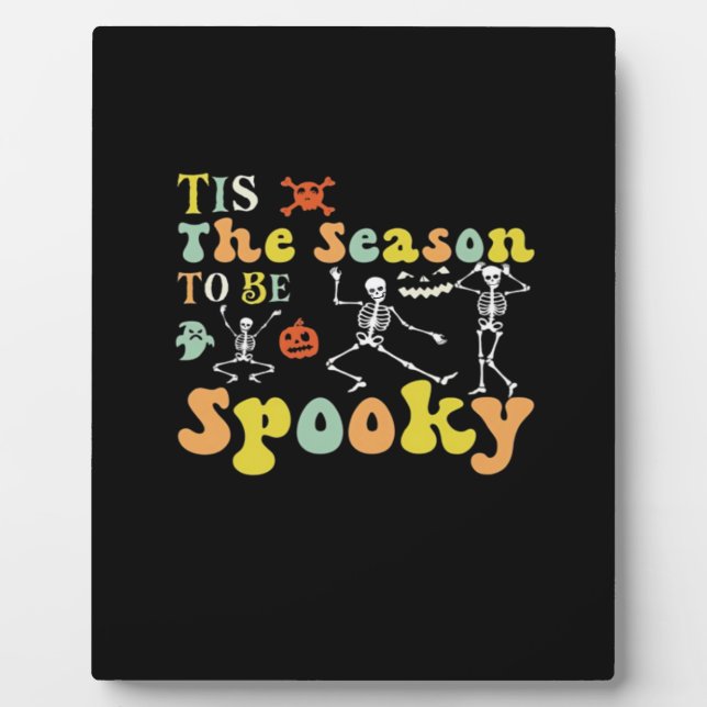 Tis The Season To Creepy Funny Dancing Skeletons M Plaque (Front)