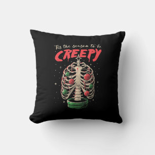 Tis The Season To Creepy Skeleton Tree Cushion