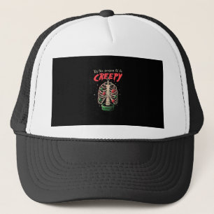 Tis The Season To Creepy Skeleton Tree Trucker Hat
