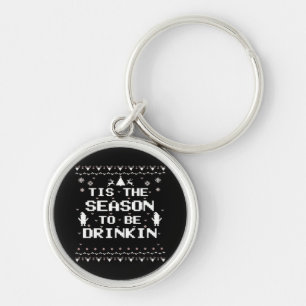 Tis The Season To Drinkin Funny Christmas Trendy S Key Ring