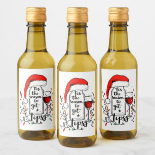 'Tis The Season to Get Tipsy Wine Label