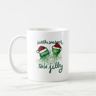 Tis The Season To Jelly Funny Jellyfish Christmas Coffee Mug
