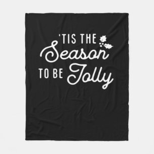 Tis The Season To Jolly Retro Style Fleece Blanket
