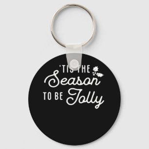 Tis The Season To Jolly Retro Style Key Ring