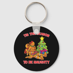 Tis The Season To Naughty Gingerbread Man Couple Key Ring