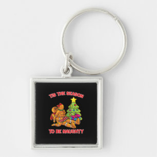 Tis The Season To Naughty Gingerbread Man Couple Key Ring