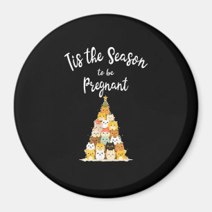 Tis The Season To Pregnant Cute Christmas Tree Men Magnet