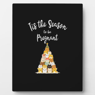 Tis The Season To Pregnant Cute Christmas Tree Men Plaque