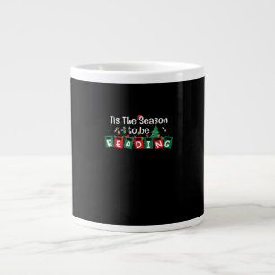 Tis The Season To Reading Christmas Teacher Book Large Coffee Mug