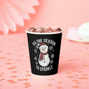 Tis The Season To Sparkle Christmas Holiday Gift Paper Cups