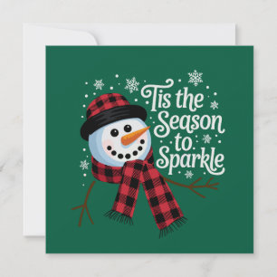 Tis The Season To Sparkle Christmas Winter Holiday Card