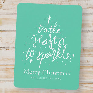 T'is The Season To Sparkle Modern Christmas Tree Holiday Card