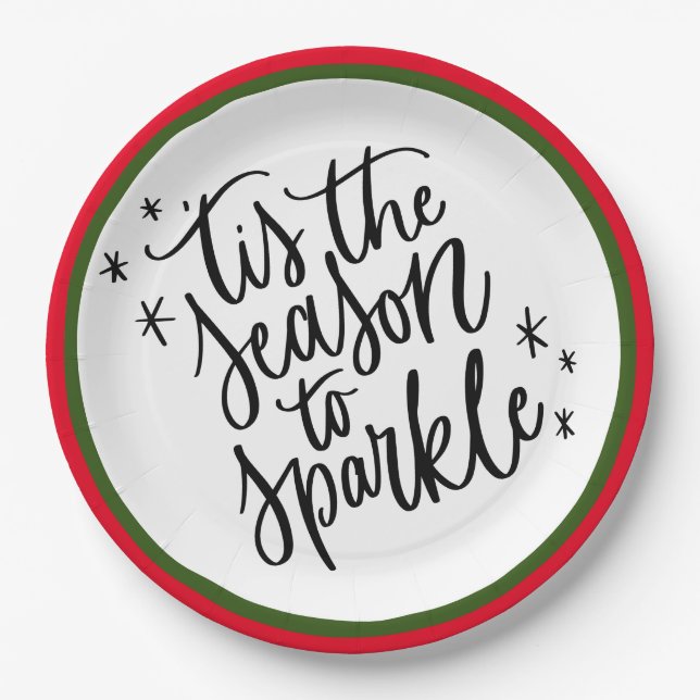 Tis The Season To Sparkle Paper Plate (Front)