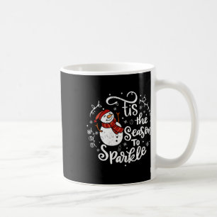 Tis The Season To Sparkle Snowman Christmas Family Coffee Mug