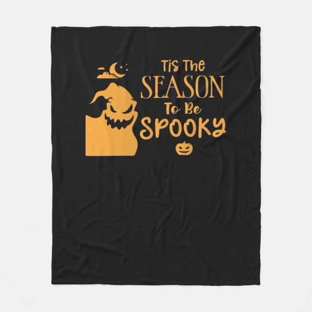 Tis The Season To Spooky Halloween Sarcastic Funny Fleece Blanket (Front)